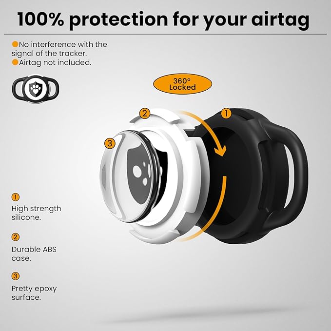 4 Pack Waterproof AirTag Dog Collar Holder for Apple Tracker Mix Colors