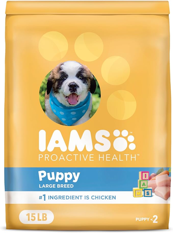 IAMS Proactive Health Large Breed Puppy Food with Real Chicken, 15 lb. Bag