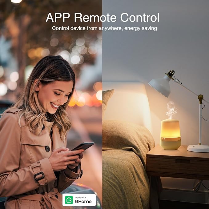 GHome Smart Plug Power Strip with 6 Smart Outlets & 3 USB Ports (30W Fast Charge, 2A1C), WiFi Surge Protector Works with Alexa & Google Home, Energy Monitoring, 2.4GHz Only, No Hub Required, Black