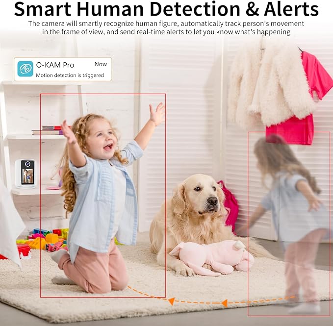 VSTARCAM Video Call Security Camera Indoor with 2.4 inch HD Screen, Pet Camera Monitor, One-Touch Call,Warm Light,360° PTZ, AI Detection,Plug in&Battery Powered,SD/Cloud Storage