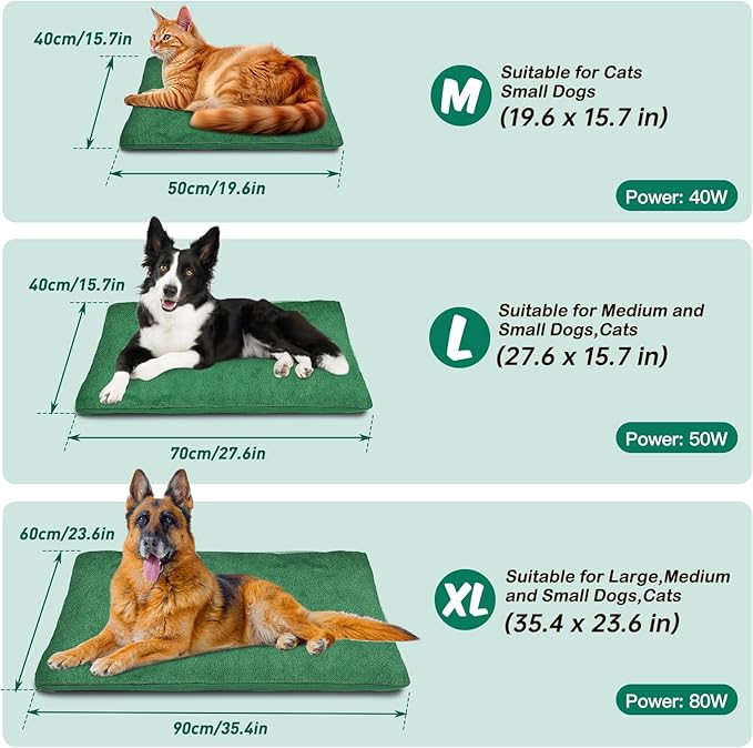 PETNF Outdoor Pet Heating Pads for Dog,Soft Electric Blanket Auto Temperature Control,Heated Mat for Dog House,Whelping Supply for Pregnant New Born Stray Feral Cat Puppy,Safe