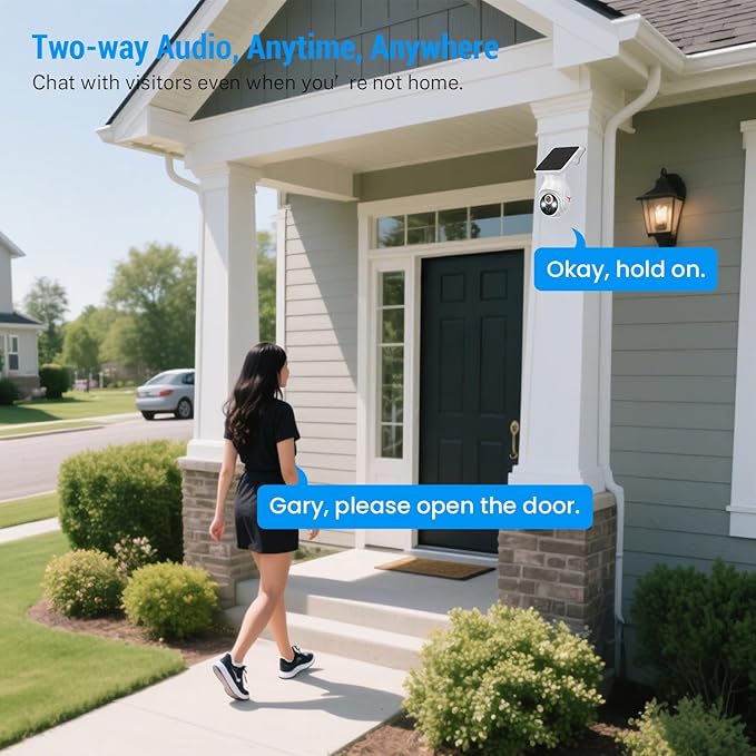Orbitell 1080p WiFi Outdoor Security Camera with Solar Panel, Battery Powered, AI Motion Detection, Night Vision, Two Way Audio, IP65, Cloud Storage, Human Detection, 2.4GHz Wi-Fi, Pan Tilt Control