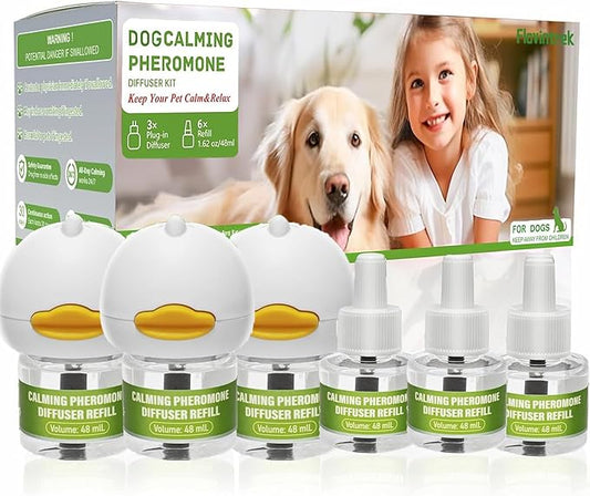 9 Pack Dog Calming Pheromones Diffuser - 180 Day Supply with 3 Plug Ins & 6 Refills (48ml) - Anti-Anxiety Relief for Dogs, Calms Barking, Separation Stress & Travel Anxiety