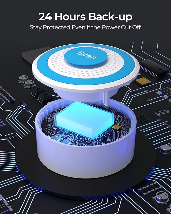 WiFi Door Alarm System, Wireless Alarm System 20 Piece Kit with Phone APP Alert Alarm Siren Door Window Sensor Motion Sensor Compatible with Alexa No Contract Ideal for Home, Garage, Apartment