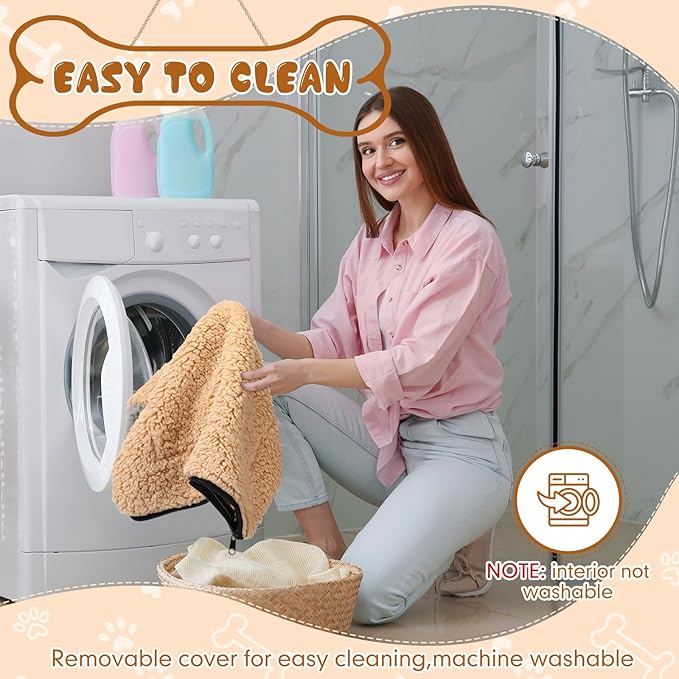 Novabright 3 Pack Self Warming Cat Bed 17x22 Inch Self Heating Dog Mat Reflects Body Heat Extra Warm Thermal Pet Pad Washable Cat Dog Bed for Outdoor Indoor Large Kittens Puppy(Grey/Camel)