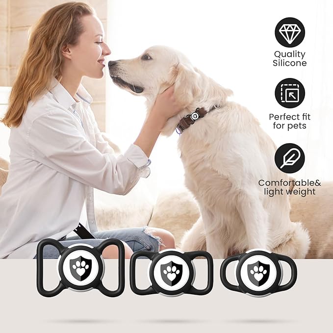 4 Pack Waterproof AirTag Dog Collar Holder for Apple Tracker Mix Colors