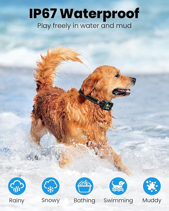 GPS Wireless Dog Fence, Electric Fence Collar for Dogs, Circular Containment System, Radius Range 49-6561 ft, Adjustable Training Measures, Rechargeable, Waterproof | for Outdoor Use Only