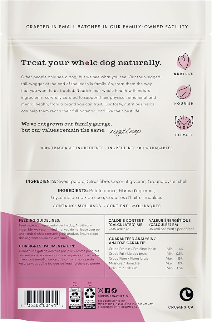 Crumps' Naturals Plaque Busters 3.5" (18ct) 9.0oz/255g Dog Dental Treat (Pack of 2)