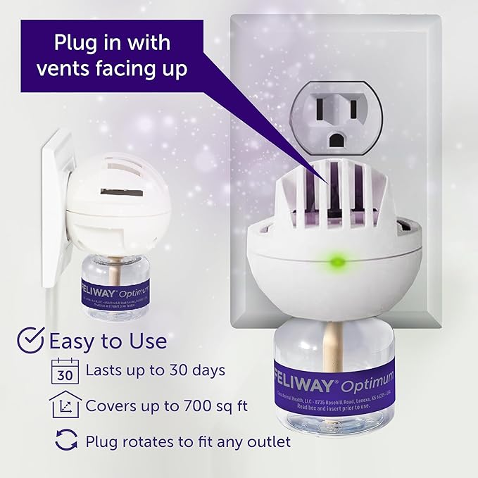 FELIWAY Optimum Cat, Enhanced Calming Pheromone Diffuser: 1 Diffuser Kit & 3 Refills