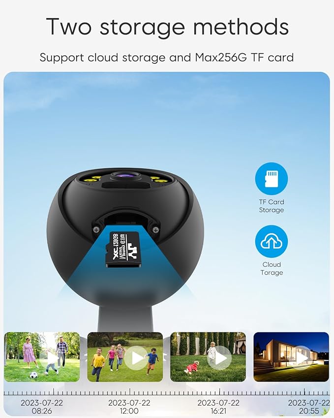 VSTARCAM 4MP Security Camera Outdoor, 2.5K HD WiFi Surveillance Cameras with 360 View, PTZ, Motion& Siren, 2-Way Audio, Full Color Night Vision, Waterproof, SD/Cloud (VS-CS69Q)