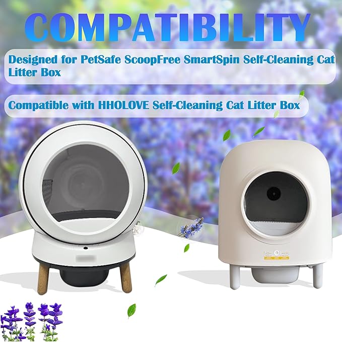 NewKe 6 Pack Deodorizer for PetSafe ScoopFree SmartSpin Self-Cleaning Cat Litter Box, Odor Control Compatible with HHOLOVE Self-Cleaning Cat Litter Box, Air Freshener, Pet Gift
