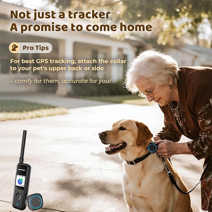 Aorkuler Outdoor GPS Dog Tracker for No-Signal Areas - Outdoor Pet Locator Finder Tracker, Real-Time Tracking for Hiking/Walking/Camping, Works in Remote Wilderness/Farms/Large Parks