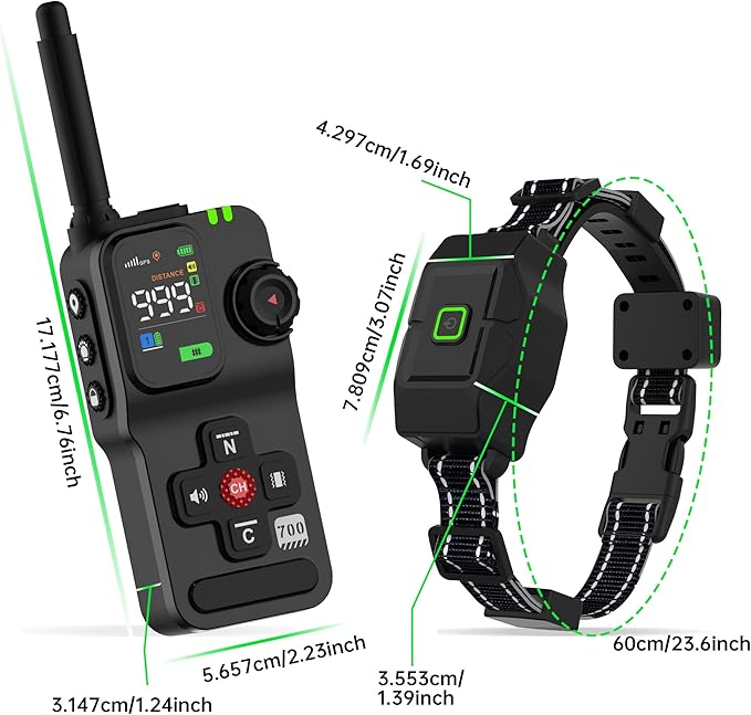 GPS Wireless Dog Fence System - Invisible Fence with Remote Waterproof Electric Dog Training Collar Outdoor for 25-999 Yards Customized Boundary Rechargeable 3 Warning Modes Pet Containment
