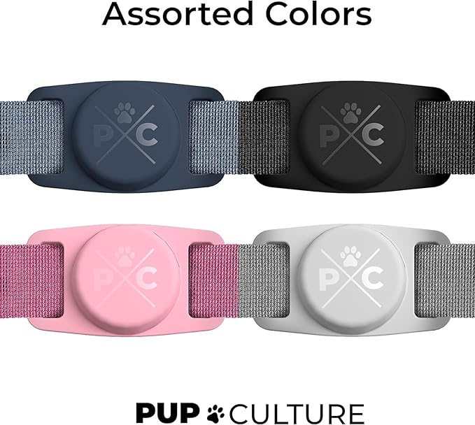 Pup Culture AirTag Holder - Lightweight, Protective Case for Dog & Cat Collars - Track Pets with Apple AirTag