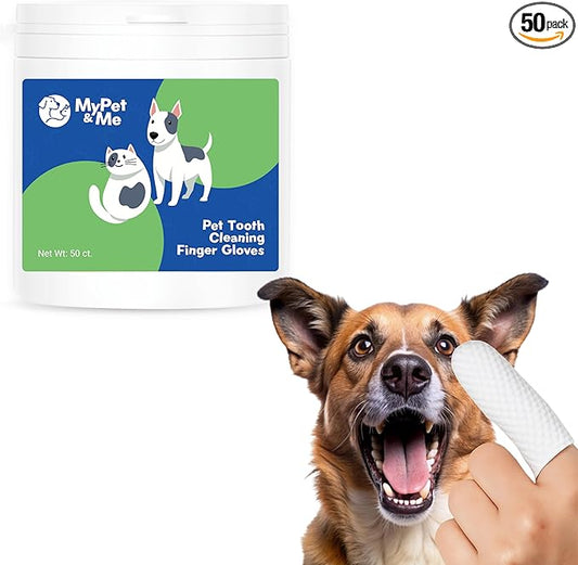Disposable Finger Toothbrush – 50 Ct | Gentle Dental Wipes for Dogs & Cats | Easy, No-Rinse Oral Cleaning Gloves | Hassle-Free Pet Teeth Cleaning Solution