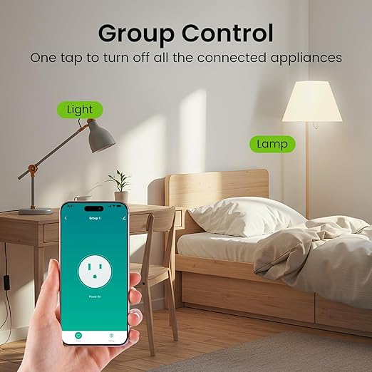 GHome Smart Plug Mini, WiFi Smart Outlet Plug Works with Alexa and Google Home, Timer Outlet with APP Control, 2.4GHz Network Only, No Hub Required, ETL FCC Listed (4 Pack), White