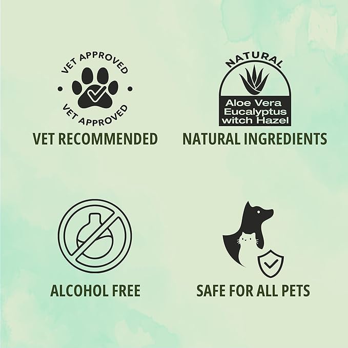 NOVEHA Dog Ear Wipes Finger Glove Fit | Easy Ear Cleaning for Dogs & Puppies, Cats & Kittens | Gentle Pet Ear Cleaner Finger Wipes for Puppy, Kitten & More | Cat & Dog Ear Wash | 2PK - 50ct