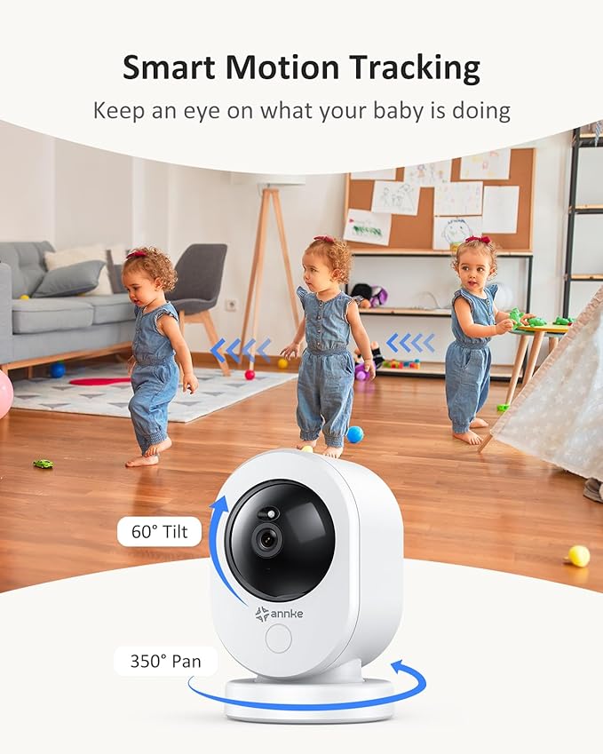 ANNKE 6MP Indoor Security Camera, Crater Por Smart 2.4/5 GHz Wifi Camera with PTZ, Night Vision, Two-Way Audio, Smart Human Detection, Works with Alexa, Ideal for Baby Monitor/Pet Camera/Home Security