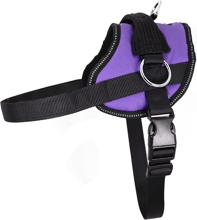 Bark Appeal Purple No-Pull Dog Harness for XS to Small Sized Pets – Adjustable, Reflective Vest with 3 Leash Clips for Added Control, Easy Walks & Training – Small