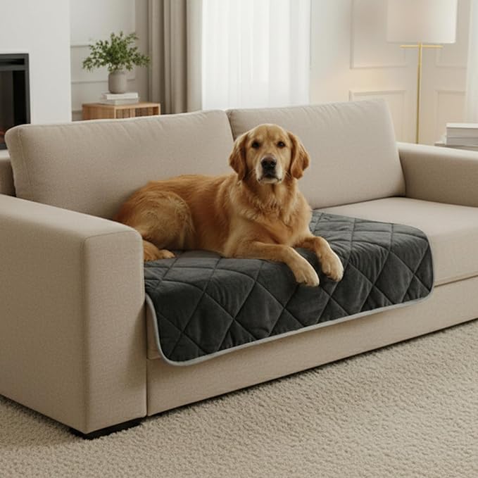 NWK Self Warming Thermal Pet Mat for Dogs and Cats, Body Heat Reflecting Cat Bed Mat, Washable, for Sofa & Crate & Kennel & Car Seat (Obsidian Black, X-Large (45'' X 28'' X 0.4''))