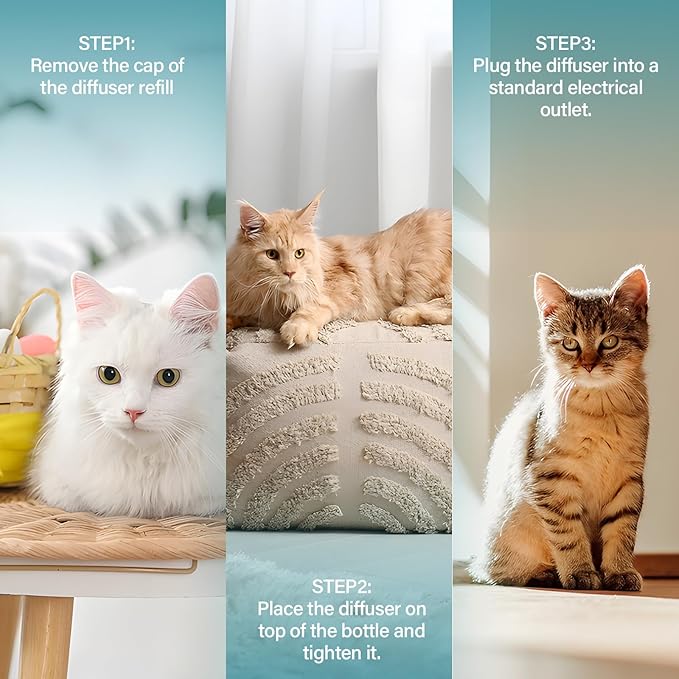 Cat Calming Diffuser Refill 6 Pack Cat Calming Pheromone Diffuser Refill Cat Plug in Pheromones Cat Stress Diffuser Cat Pheromones Calming for Cats Anxiety and Stress 48ml Vial-180 Days Fits All Cats