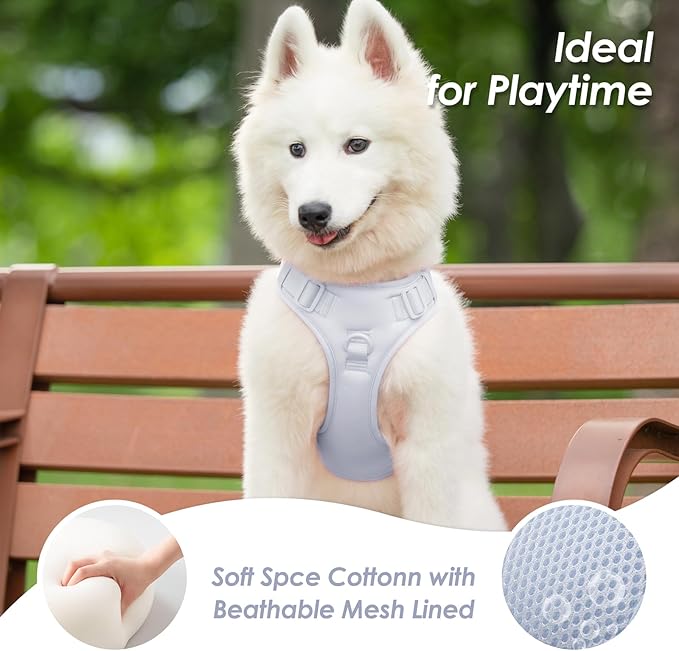 No Pull Dog Harness, Puppy Vest with Front Clip for Small Medium Large Sized Dog(Light Blue,S)