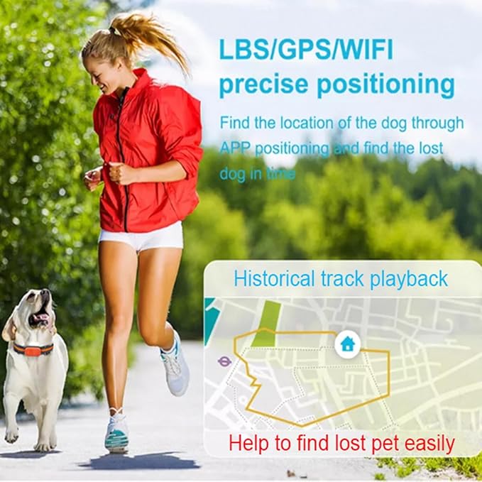 4G LTE Smart Dog GPS Tracker, Live Pet Tracker with Virtual Fence Collar System, IP67 Waterproof, Long Battery Life, Customizable Boundaries App Control, Yard Outdoor (Subscription Required)