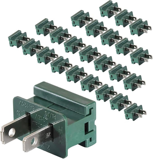 Male Vampire Plug - 25PCS SPT-2 Green Electric Plugs for Christmas Light Strings & Lamps and DIY Projects