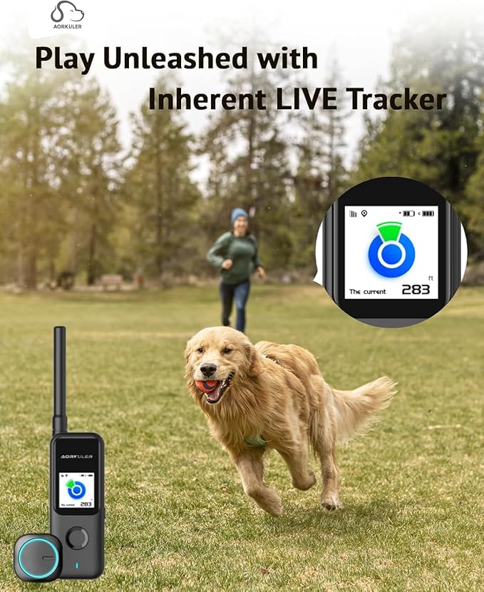 Aorkuler Outdoor GPS Dog Tracker for No-Signal Areas - Outdoor Pet Locator Finder Tracker, Real-Time Tracking for Hiking/Walking/Camping, Works in Remote Wilderness/Farms/Large Parks