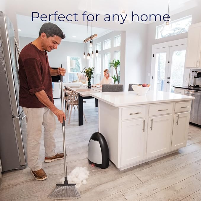 EyeVac Home Touchless Vacuum Automatic Dustpan - Great for Sweeping Pet Hair Food Dirt Kitchen - Ultra Fast & Powerful, No More Bending Down, Bagless, Corded, Automatic Sensor, 1000 Watt (Matte Black)