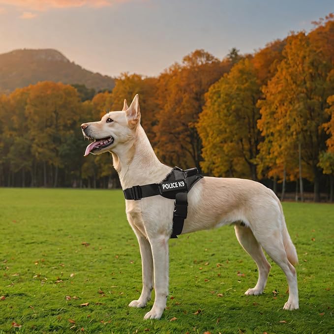 EXCELLENT ELITE SPANKER Tactical Dog Vest Training Military Patrol Service Dog Harness Easy Control Adjustable No-Pull Nylon Pet Harness with Handle for Small Medium Large Dogs(Grey-XL)