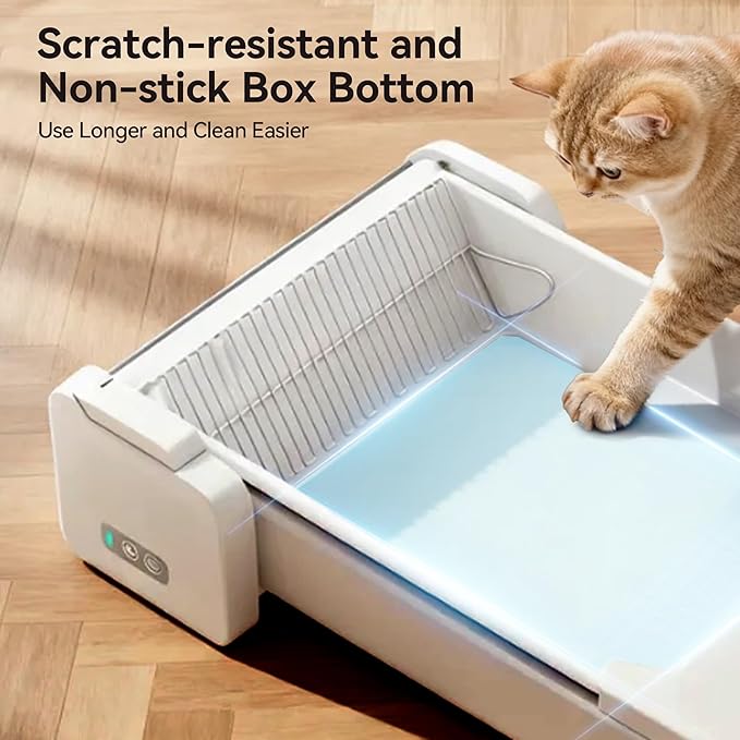 Meowant Automatic Litter Box, Self Cleaning Cat Litter Box with App Control, Open Top Cat Box for Multi Cats, Dual Rake, Works with Clumping Litter, Anti Pinch Safety Feature, Odor Control