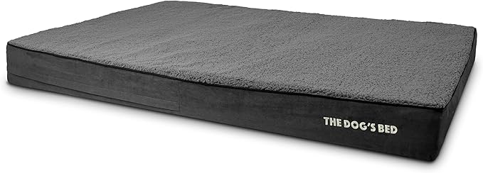 The Dog’s Bed Orthopedic Jumbo Memory Foam Dog Bed, XXXL Grey Plush, Pain Relief for Arthritis, Hip & Elbow Dysplasia, Post Surgery, Lameness Supportive, Waterproof Washable Cover, Veterinary Approved