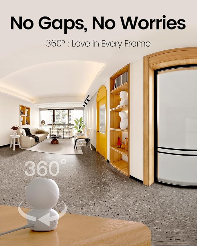 VIMTAG 5G/2.4G Indoor Security Camera, 2.5K Pet Camera with Speaker 360 Pan, Baby Cameras for Home Security Puppy Dog Cat, 2-Way Audio, Free AI Detection, Motion Tracking, IR Night Vision, w/Alexa