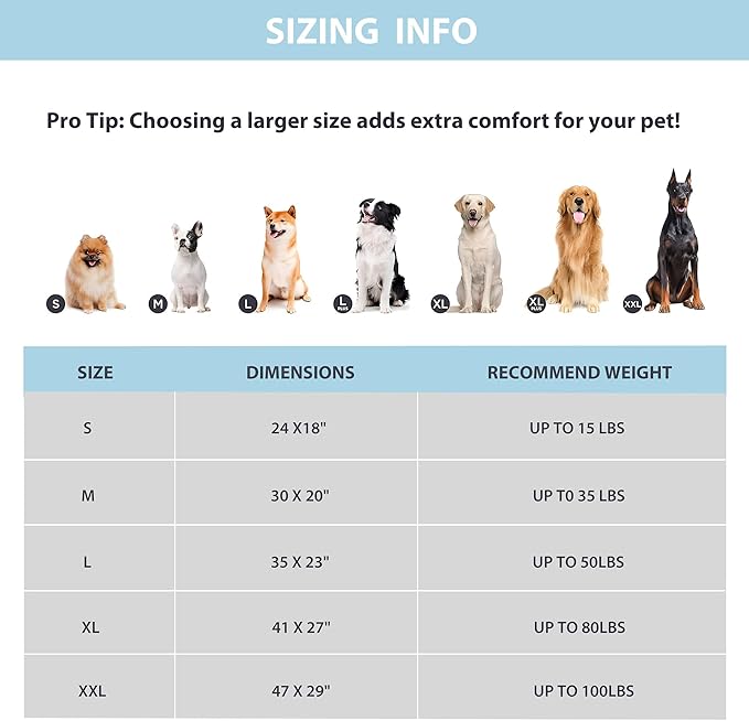 Dog Cooling Mat for Small Dogs - 24x18 Orthopedic Memory Foam Pet Pad for Summer, QMAX>0.5, Washable Premium Comfort Crate Pad for Your Furry Companion, Blue