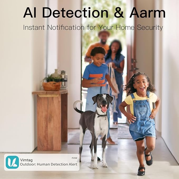 VIMTAG Baby Camera, 3.5K/6MP 360° Pan/Tilt Indoor 2.4G WiFi Camera for Pet/Dog/Home Security with Phone App/2-Way Audio/Night Vision, Human/Sound/Motion Detection, Support Alexa/Up to 512G TF Card