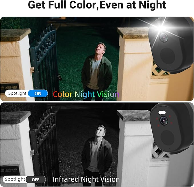 Rraycom 4Pack 5G&2.4G Security Cameras Wireless Outdoor - 2K Camera for Home Security AI Motion Detection WiFi Surveillance Indoor Camera, Color Night Vision, 2-Way Audio, Waterproof, Cloud/SD