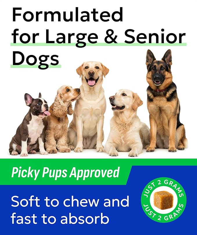Bark&Spark Senior Advanced Glucosamine Chondroitin for Dogs - Hip Joint Pain Relief - Old Dog Joint Chews Large & Small Breed - Hip Joint Chews Joint Health Care Treats - 120Ct