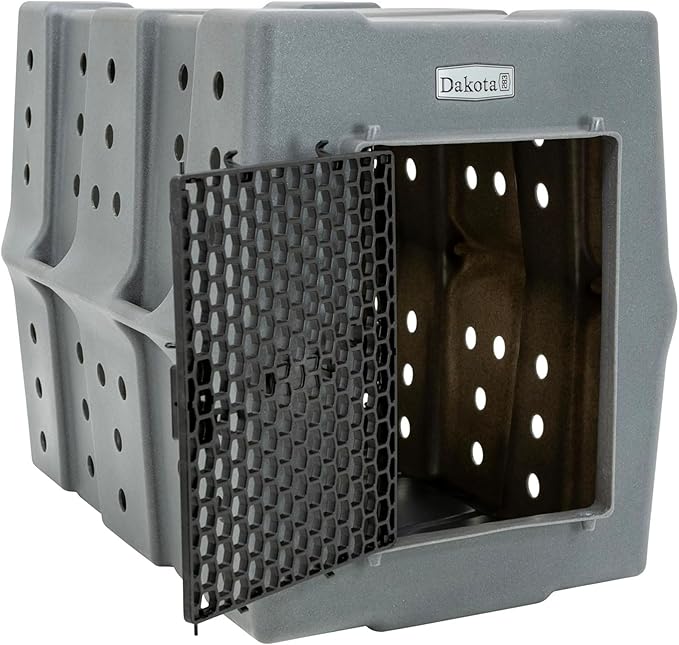Dakota 283 Canine Rough and Tough Economy Dog Crate w/ Removable Two-Way Door - Heavy Duty Outdoor Kennel for XL Breed Dogs (Dark Granite, Extra Large)