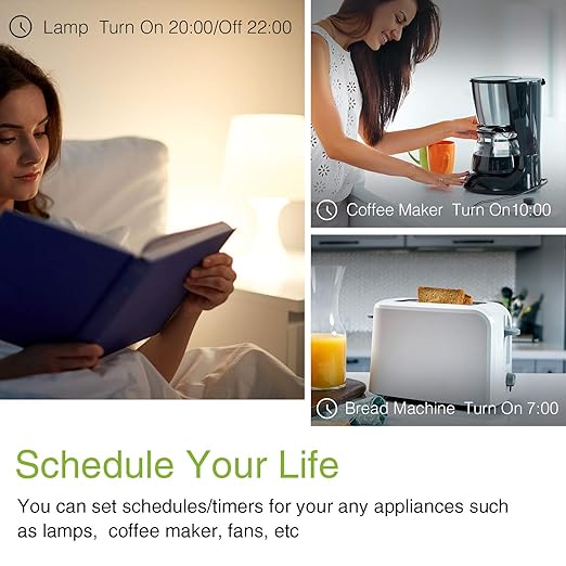 GHome Smart Plug Mini, WiFi Smart Outlet Plug Compatible with Alexa and Google Home, Timer Outlet with APP Control, Smart Plugs Only Supports 2.4GHz Network, No Hub Required, ETL FCC Listed, White