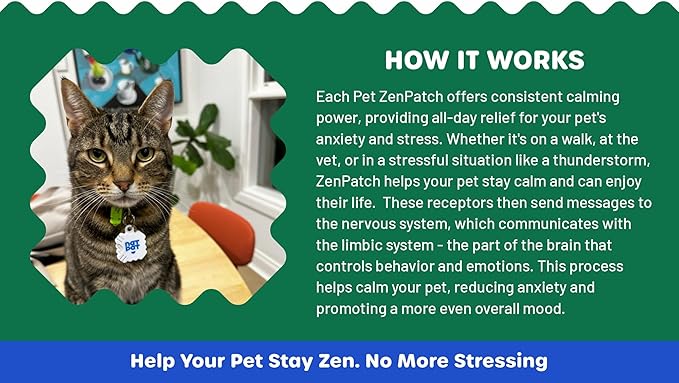 NATPAT Pet Zen Calming Patches + Pet Locket for Dogs and Cats - Non-Medicated Effective Stress Relief Patches with Safe, Durable Locket