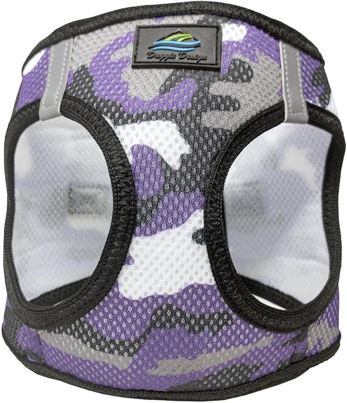 Doggie Design No Choke Dog Harness - Simple Step-in and Go Dog Vest for Small, Medium, and Large Breeds - Breathable Mesh Polyester Pet Harness - Purple Camo - XXS