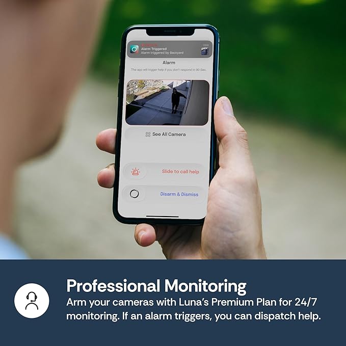 Luna 2K QHD Security Camera Indoor/Outdoor, Wired IP65 WiFi Camera for Home Security, Color Night Vision, Spotlight/Siren, AI Motion Detection, Smart Alerts/Daily Event Summary, App Control (1,White)