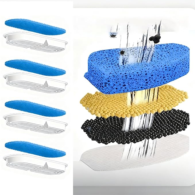 Filter Replacement for FT888 Pet Water Fountains, 8 Filters Included, 4-Stage Filtration – Filters Pet Hair & Impurities, Improves Water Quality, Easy to Install, Protects Cat’s Drinking Health