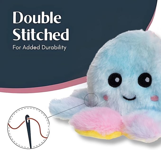 Flourish Pets 3 in 1 Multi-Layer Chew Toy for Active Dogs | Non-Toxic BPA Free Double Stitched Soft Fabric Exterior Dog Toys | Long-Lasting Dog Plush Toys - Large Flamingo/Octopus 5"