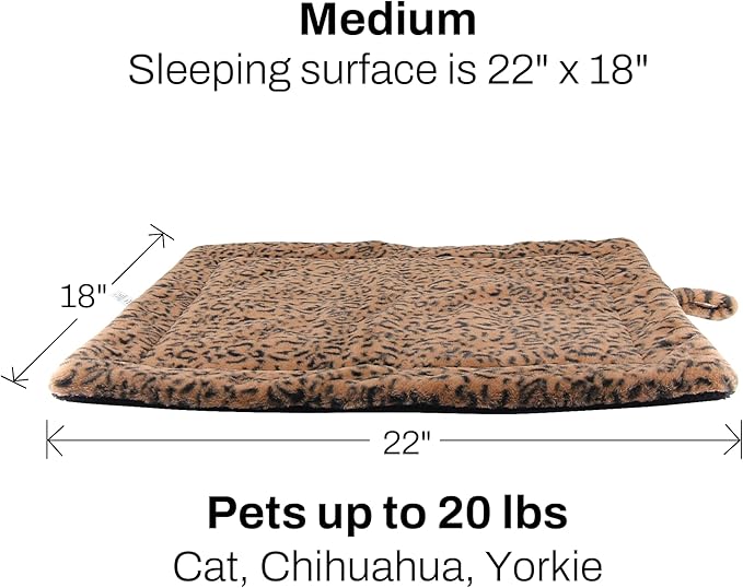 Self Warming Cat Bed Pad, Thermal Non Electric Heating Mat for Cats and Small Dogs, Washable Self Heating Pet Blanket with No Slip Hook, Soft Indoor Outdoor Bed Pad, 22x18 in, Black White