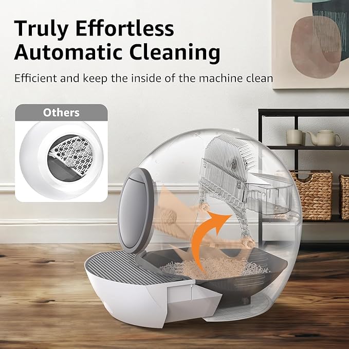 Self Cleaning Litter Box, Automatic Cat Litter Box Self Cleaning for Multiple Cats, Extra Large Robot Cat Litter with Safety Sensor Protection, Odor Removal, Smart APP Control, Litter Tracking Pedal