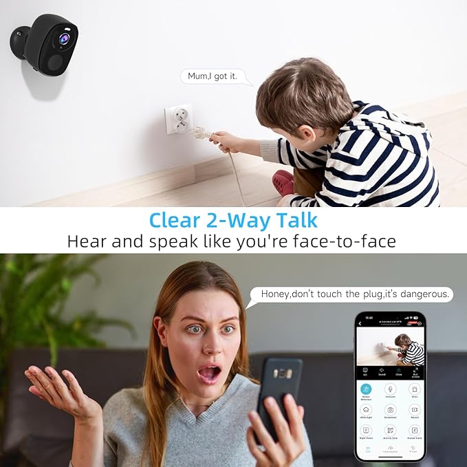 Rraycom 3Pack Security Cameras Wireless Outdoor, 5G/2.4GHz Battery Powered AI Motion Detection Siren Alarm WiFi Home Indoor Camera,2K Color Night Vision, 2-Way Talk, Waterproof, Works/Alexa, Cloud/SD