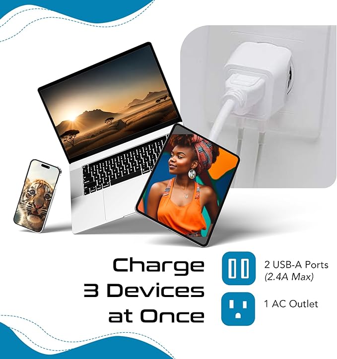 Ceptics South Africa, Botswana Travel Adapter Plug With Dual USB + USA Input - Type M - Ultra Compact - Safe Grounded Perfect for Cell Phones, Laptops, Camera Chargers and More (CTU-10L)