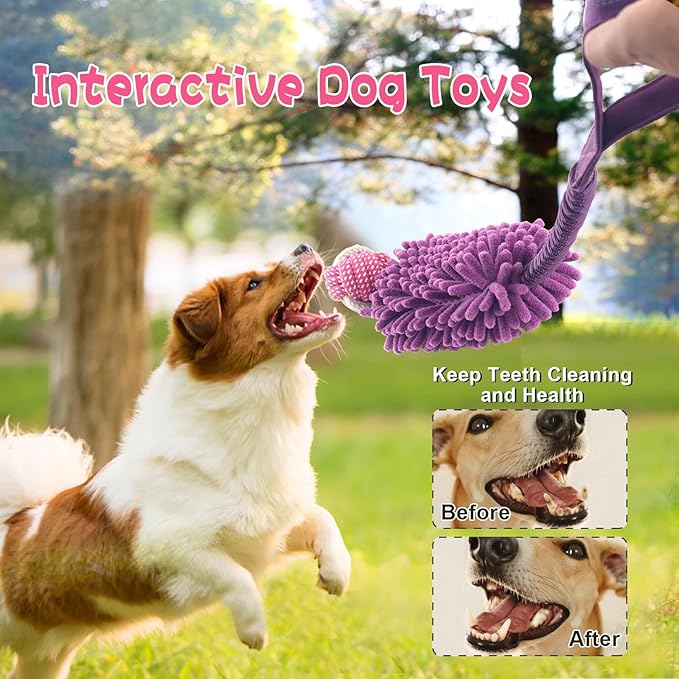 wodoca Dog Tug Toys for Aggressive Chewers, Interactive Dog Rope Toy, Tug of War Toys, Puppy Chew Toys Rope with Strong Squeak, Knots Cotton for Teeth Cleaning, Training Medium, Large Dogs